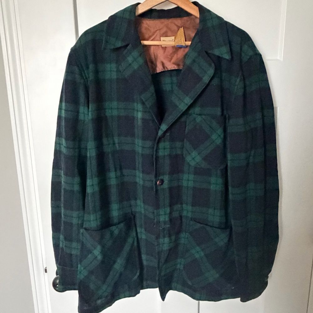 Vintage Pendleton Tartan Plaid Wool Jacket Mens M 80s Dark Acadamia